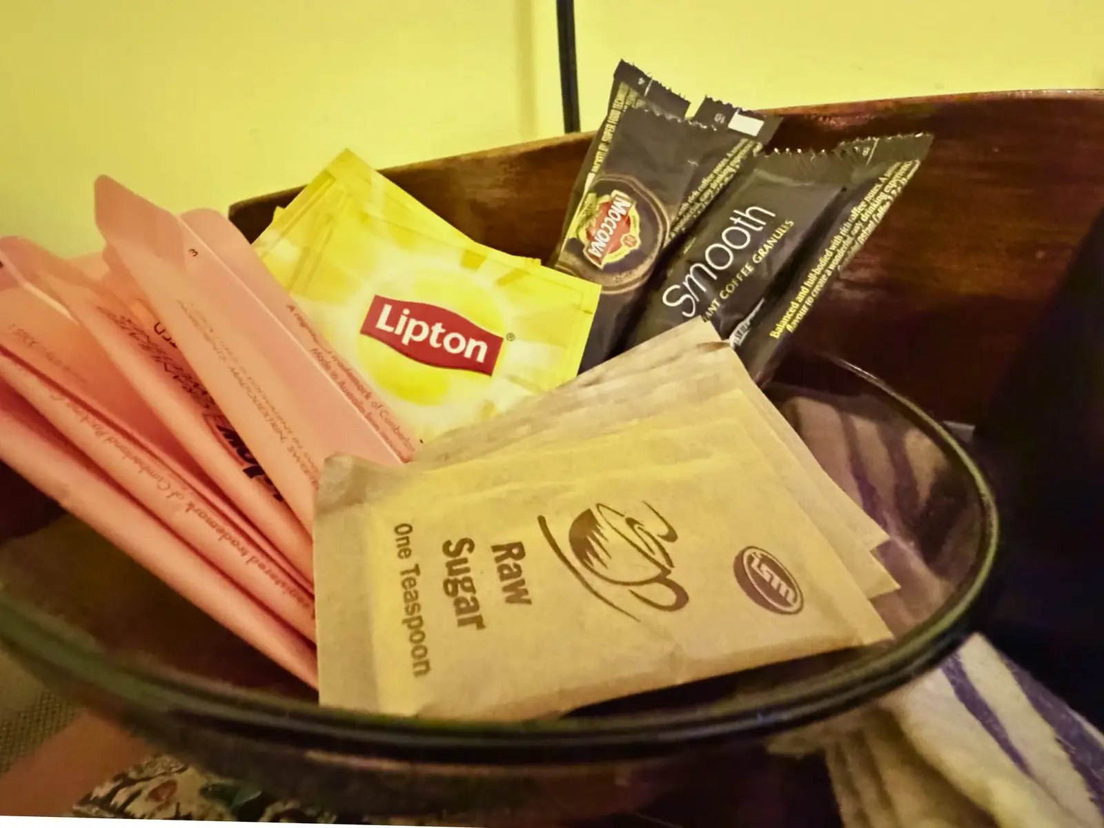 Tea, coffee and sugar selection — Queen Deluxe Room at Vine Valley Inn Cessnock
